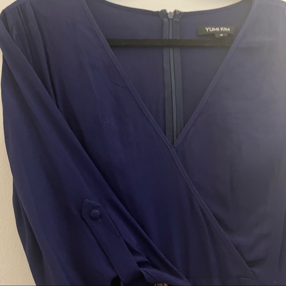 Yumi Kim Romper, With Tie Front Wrap in Navy Blue, Size Small - Picture 3 of 4